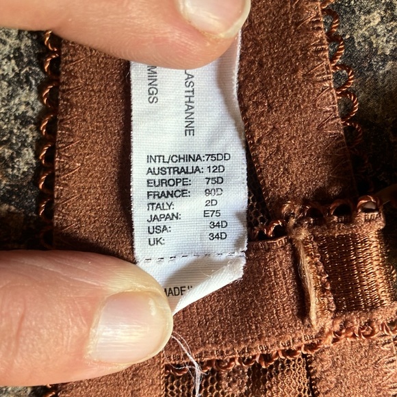 Parfait Lingerie Purple and Brown Gypsy Bra Sz 34D - Picture 5 of 6